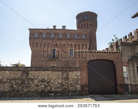 Medieval Castle In San Genuario, Historic Village Near Vercelli, Piedmont, Italy