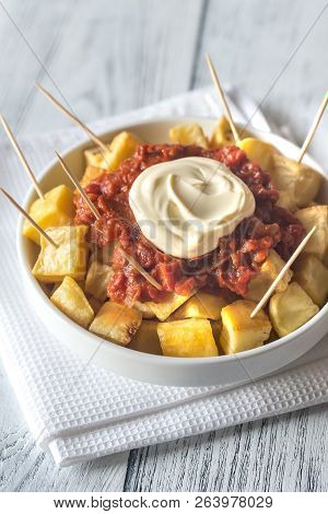 Portion Of Patatas Bravas With Sauces