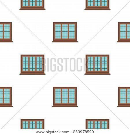 Wooden Brown Tricuspid Window Pattern Seamless Flat Style For Web Illustration