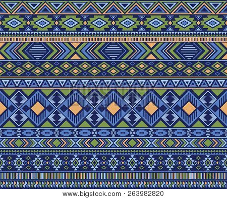 Peruvian American Indian Pattern Tribal Ethnic Motifs Geometric Seamless Background. Bohemian Native
