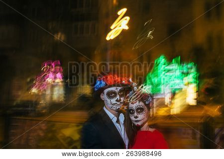 Blur Of Foranium, Ghosts Of The Dead, Long Exposure. A Man And A Woman With A Visage, A Pattern Of S