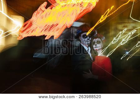 Blur Of Foranium, Ghosts Of The Dead, Long Exposure. A Man And A Woman With A Visage, A Pattern Of S