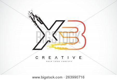 Xb Creative Modern Logo Design Vetor With Orange And Black Colors. Monogram Stroke Letter Design.