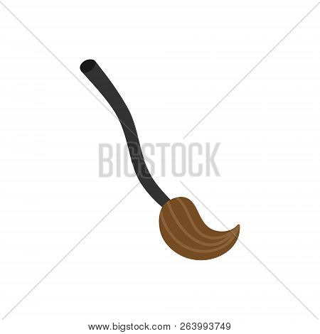 Hand Drawn Witch Broom Vector Illustration. Halloween, Magical Broom Icon, Isolated.