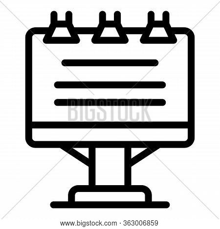 Text On Flipchart Icon. Outline Text On Flipchart Vector Icon For Web Design Isolated On White Backg