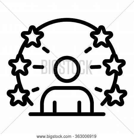 Man Generating Ideas Icon. Outline Man Generating Ideas Vector Icon For Web Design Isolated On White