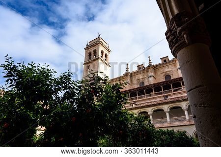 The Church Of Saint Jeronimous In Granada From The Garden