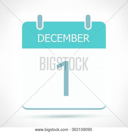 December 1 - Calendar Icon - Calendar Flat Design Template