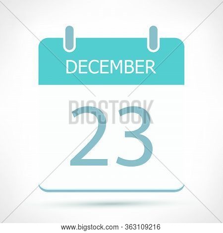 December 23 - Calendar Icon - Calendar Flat Design Template