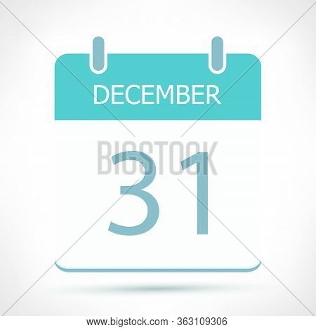 December 31 - Calendar Icon - Calendar Flat Design Template