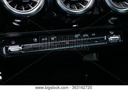 Novosibirsk/ Russia - April 02 2020: Mercedes-benz Cla-class, Close Up Of  Car Panel With The Air Co