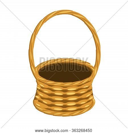 Basket Wicker With A Vine Icon. Art Design Elements Object Isolated Stock Vector Illustration For We