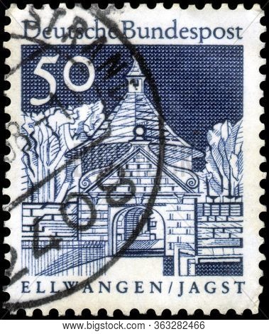 Saint Petersburg, Russia - April 21, 2020: Postage Stamp Printed In The Federal Republic Of Germany 