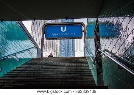 Berlin, Germany. July, 06,2019. Staircase From The Underground Station Alexanderplatz To The Famous 
