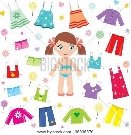 Muñeca de papel con Set de ropa