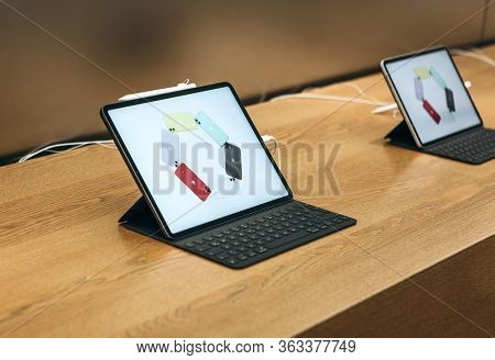 Turkey, Istanbul, December 17, 2019: Sale New Tablet Apple Ipad In The Official Apple Store