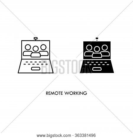 Teleworking , Working From Home, Remote Work Vector Icon. Stay Safe At Home And Working.