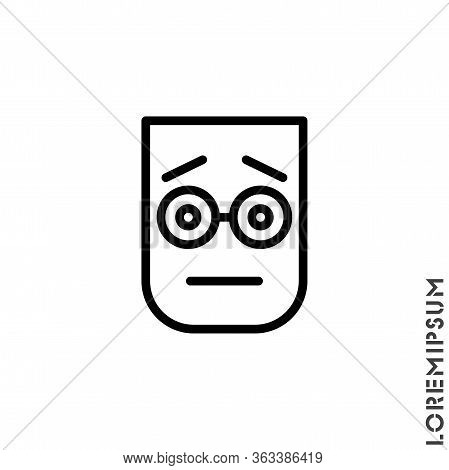 Cute Emoticon Sticker, Vector Illustration. Embarrassed Shy Blushing Face Emoticon Icon Vector Illus