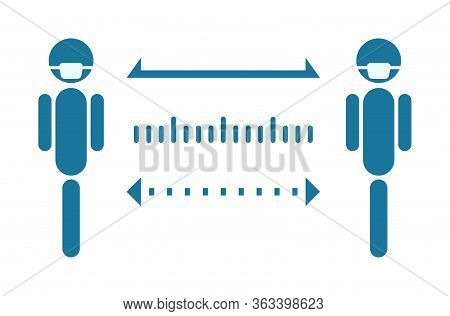 Social Distancing Icon Vector. Self Quarantine. Distance Signs.