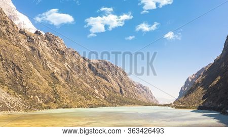 The Llanganuco Lagoon: Chinanqucha And Urqunqucha Lakes Are Located In The Cordillera Blanca, In The