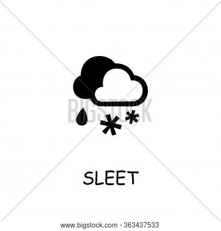 Sleet Flat Vector Icon. Hand Drawn Style Design Illustrations.