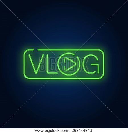 Vlog Neon Sign Vector Photo Free Trial Bigstock