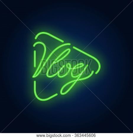 Vlog Neon Sign On Vector Photo Free Trial Bigstock