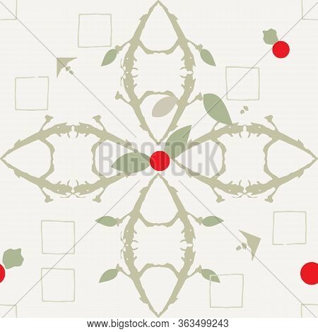 Clean And Bright Arrangements Of Cherries, Leaves, And Branches Illustration Seamless Pattern Backgr