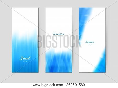Three Travel Or Vacation Booklet Sea Watercolor