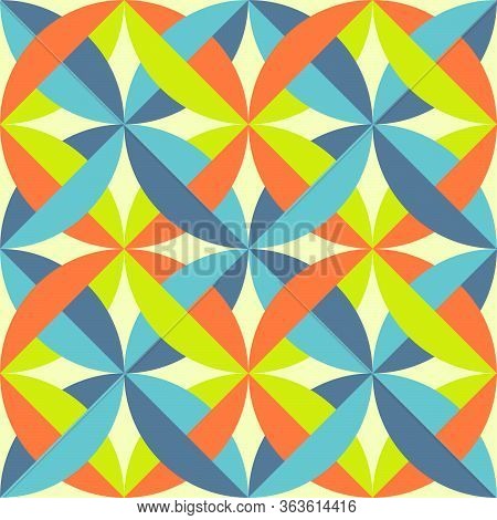 Geometric Multi-color Pattern In Retro Style, Vintage Pattern