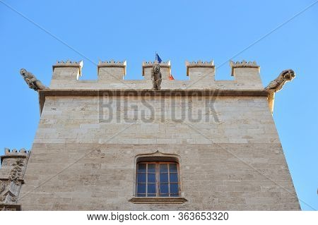 Valencia, Spain - March 18, 2011: Detail Of The Lonja De La Seda In Valencia. Gothic Style Civil Bui