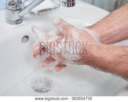 Wash Hands With Soap. Coronavirus Protect. Covid-2019 Prevention
