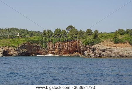 A Coastal Scenery Around Alonnisos In Greece
