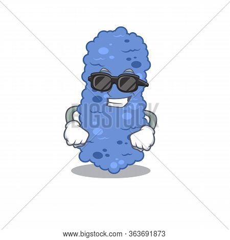 Cool Burkholderia Bacteria Cartoon Character Wearing Expensive Black Glasses