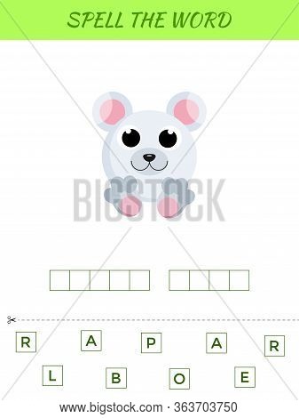 Spelling Word Scramble Game Template. Educational Activity For Preschool Years Kids And Toddlers Wit