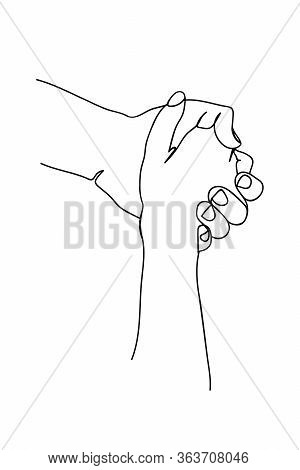 picture Holding 3 Hands Together Drawing iine drawing holding vector photo