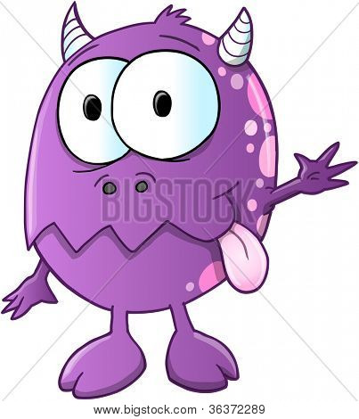 Vector Aranyos lila szörny