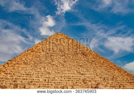 Ancient Pyramid Of Mycerinus, Menkaur In Giza, Egypt