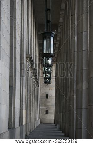 Classical Architecture Building With A Lot Of Roman And Grecian Columns And Some