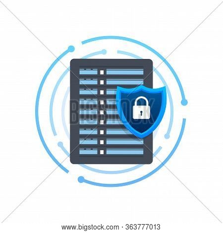 Data Protection Data Center. Internet Technology. Information Technology. Vector Stock Illustration.