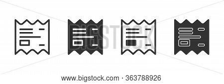 Receipt Icons In Four Different Versions In A Flat Design