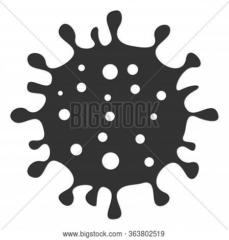 Vector Covid-19 Virus Flat Icon. Vector Pictogram Style Is A Flat Symbol Covid-19 Virus Icon On A Wh