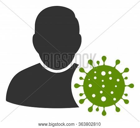 Vector Coronavirus Patient Flat Icon. Vector Pictograph Style Is A Flat Symbol Coronavirus Patient I