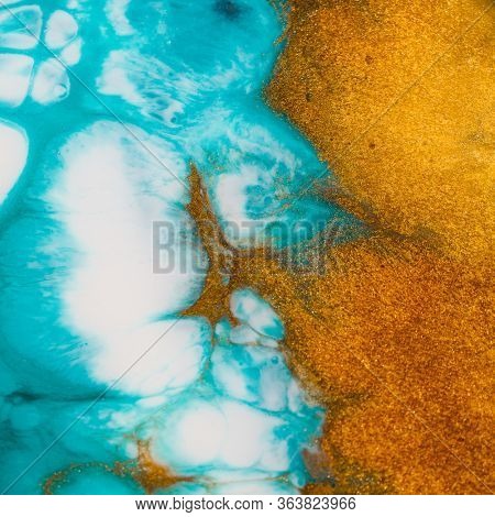 Part of original epoxy resin art close up lacing
