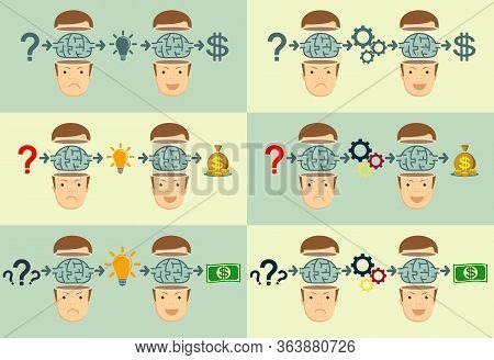 Money Making Formula. Vector Flat Design Illustration.