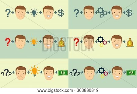 Money Making Formula. Vector Flat Design Illustration.