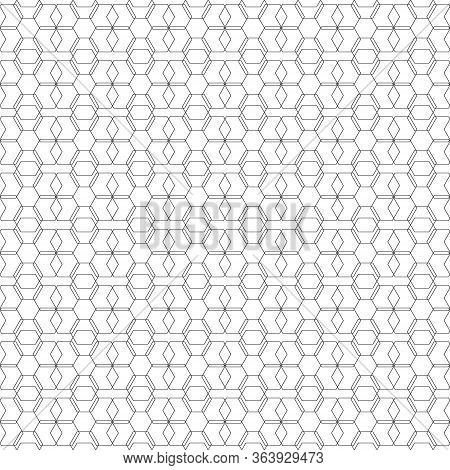 Vector Monochrome Seamless Hand-drawn Pattern Of Arbitrary Lines Of The Square. Stock Illustration F