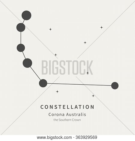 The Constellation Of Corona Australis. The Southern Crown - Linear Icon. Vector Illustration Of The 