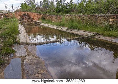 Restored Old Buddle Well Preserved In Madriguera Red Village In The Province Of Segovia (spain)