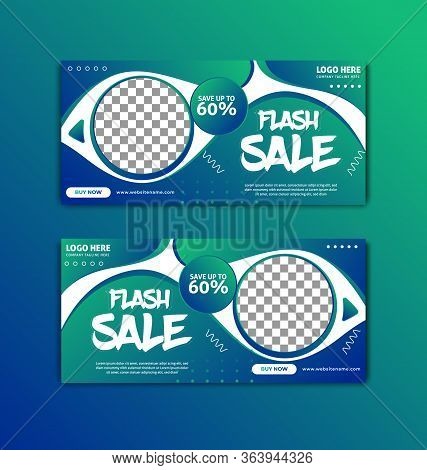 Social Cover Web Banner Turquoise Blue Gradient Design Stripe Template Vector, Business Social Cover